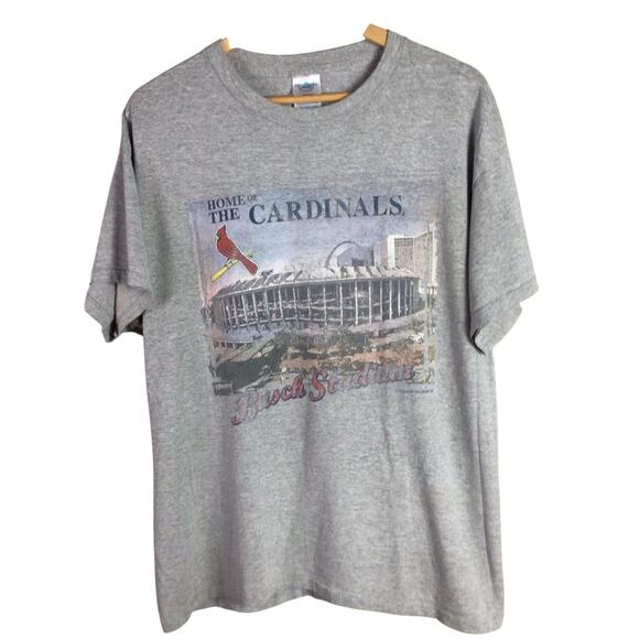 Vintage 2004 Busch Stadium Cardinals Baseball Shirt Gray L - Picture 1 of 5
